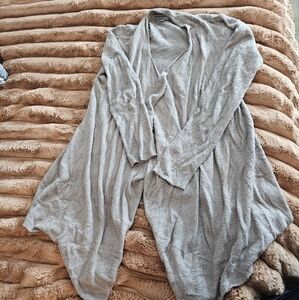 Barefoot Dreams Open Waterfall Front Cardigan Sweater Gray sz L/XL